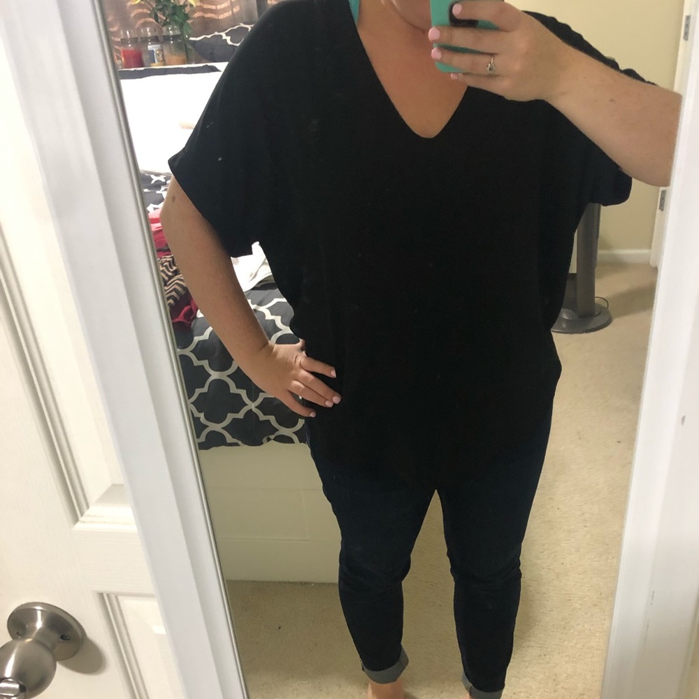 Chiffon short sleeved flowy shirt